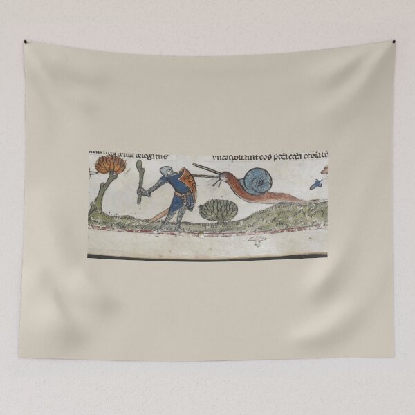 Item preview, "The Snail's Fight Against the Knight", medieval painting, 4th century AD designed and sold by PatronesKawai.