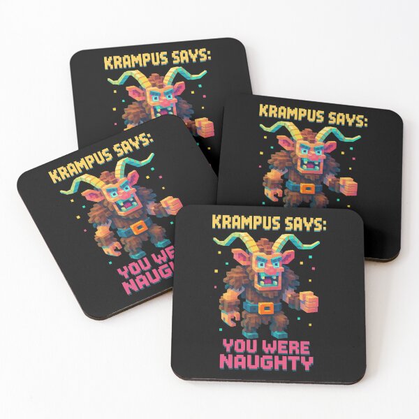 Item preview, Krampus Says You Were Naughty – Funny Pixel Art Christmas Monster Design designed and sold by Victor Shadehorn.