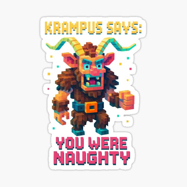 Item preview, Krampus Says You Were Naughty – Funny Pixel Art Christmas Monster Design designed and sold by Victor Shadehorn.