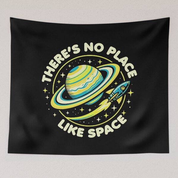 Item preview, There’s No Place Like Space – Retro Saturn and Rocket Galaxy Design designed and sold by Victor Shadehorn.