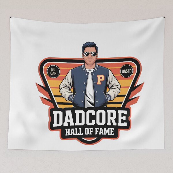 Item preview, Dadcore Hall of Fame | Retro Varsity Father’s Day Digital Art | No Cap, Based Dad Print 2025 designed and sold by AnnDesignStudio.