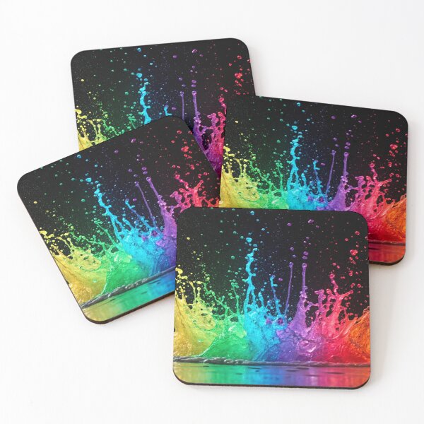 Item preview, Neon Paint Splashes Abstract — Vibrant Color Explosion Art designed and sold by ArtiQreate.