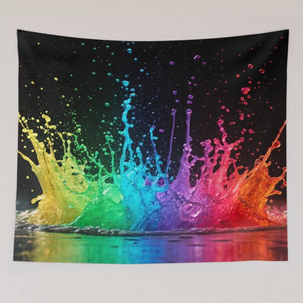 Item preview, Neon Paint Splashes Abstract — Vibrant Color Explosion Art designed and sold by ArtiQreate.