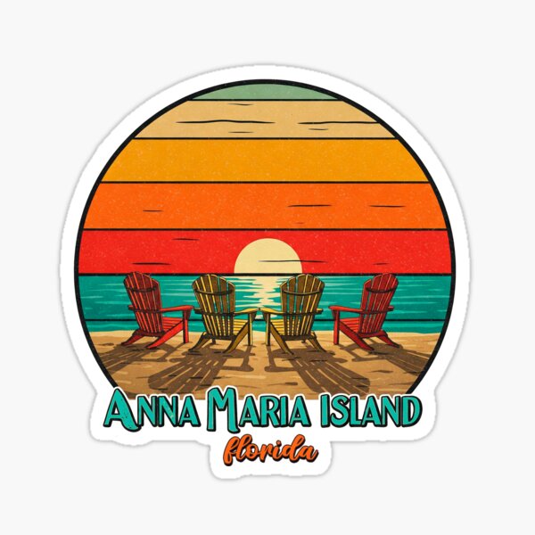 Item preview, Retro Anna Maria Island Florida Sunset - Vintage Beach Chairs Art designed and sold by Christy Mandeville.