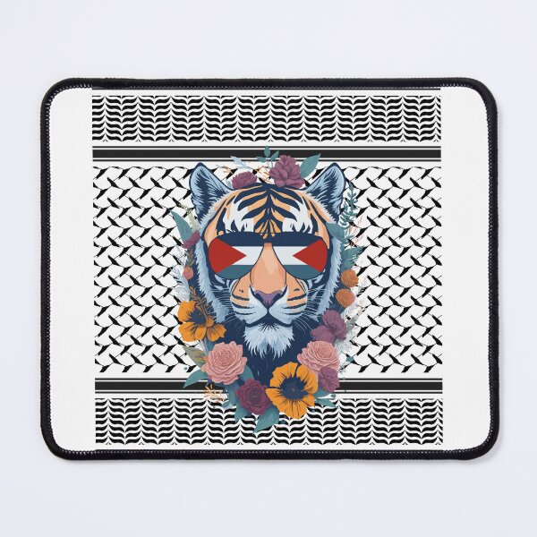 Item preview, Palestinian Keffiyeh with Floral Tiger designed and sold by Mo5tar.