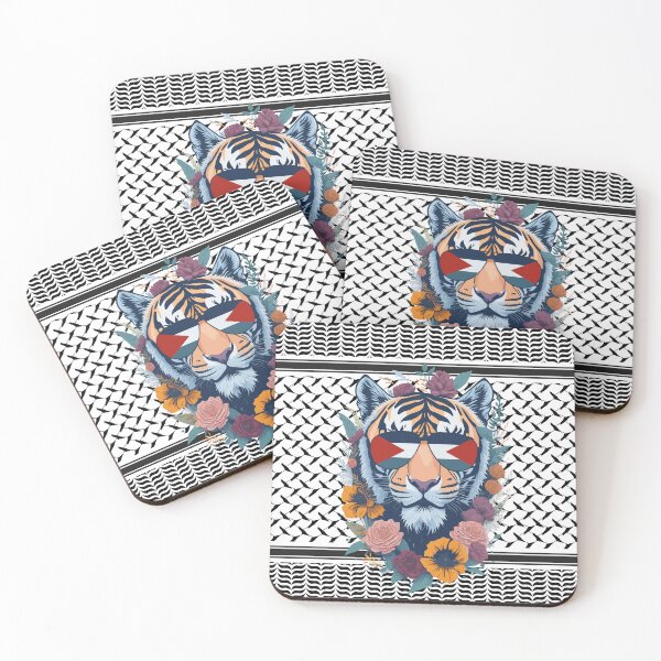 Item preview, Palestinian Keffiyeh with Floral Tiger designed and sold by Mo5tar.