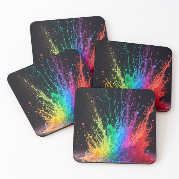 Item preview, Neon Paint Splashes Abstract — Vibrant Color Explosion Art designed and sold by ArtiQreate.
