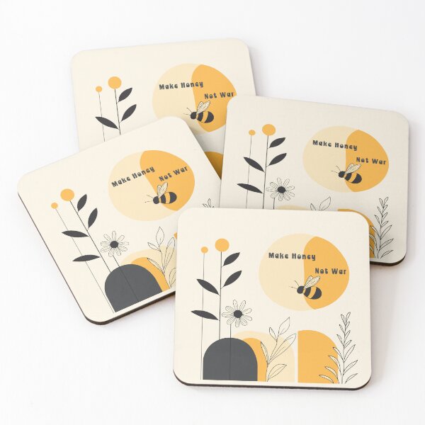Item preview, Make Honey, Not War – Modern Bee Peace Design designed and sold by Bearabilia.