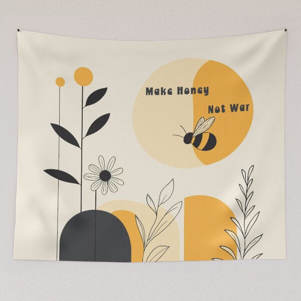 Item preview, Make Honey, Not War – Modern Bee Peace Design designed and sold by Bearabilia.