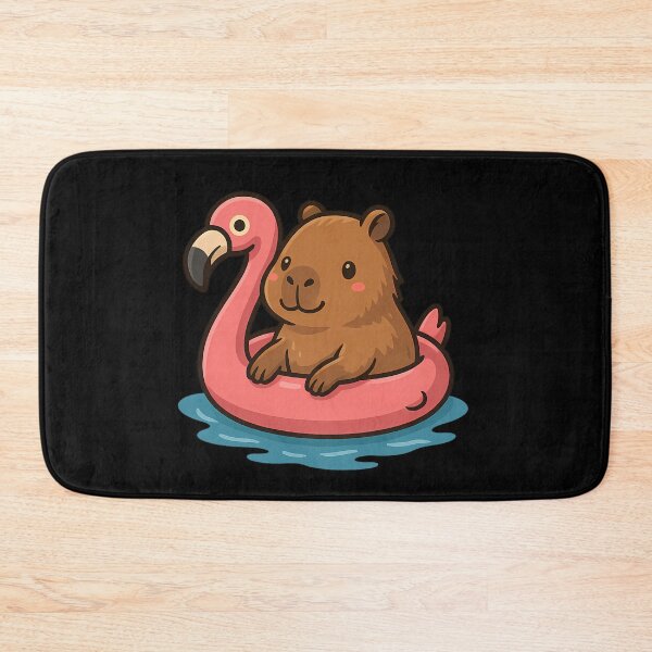 Item preview, Cute Capybara With Flamingo Pool Float designed and sold by DesignsDominus.
