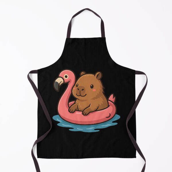 Item preview, Cute Capybara With Flamingo Pool Float designed and sold by DesignsDominus.