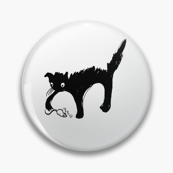 Item preview, Bold Black Cat & Mouse – Minimalist Ink Drawing designed and sold by natecreates57.