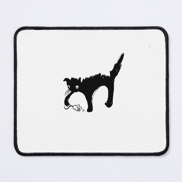 Item preview, Bold Black Cat & Mouse – Minimalist Ink Drawing designed and sold by natecreates57.