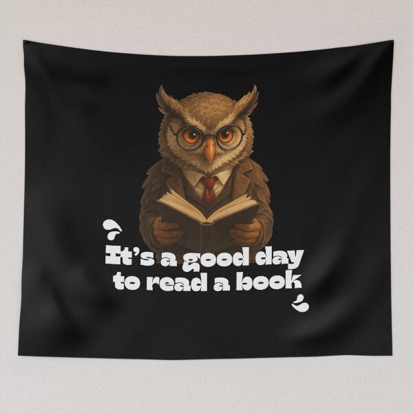 Item preview, “It’s a Good Day to Read a Book” – Cozy Reading Owl Shirt for Book Lovers designed and sold by ebada-art.