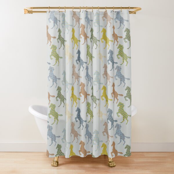 equestrianlife in earth tones Shower Curtain