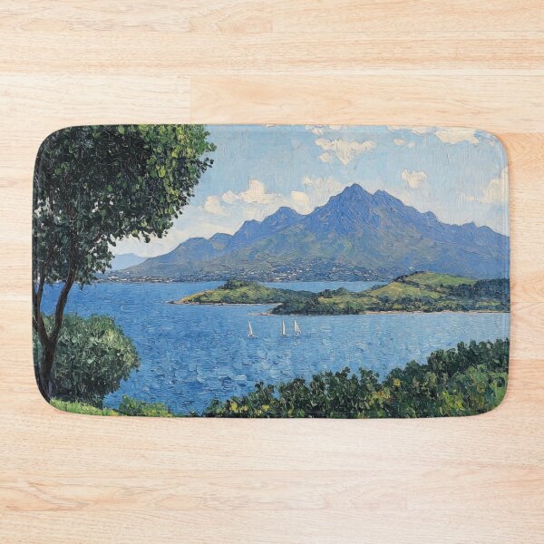 Item preview, New Caledonia landscape | Post-impressionist painting style designed and sold by ComicsFactory.