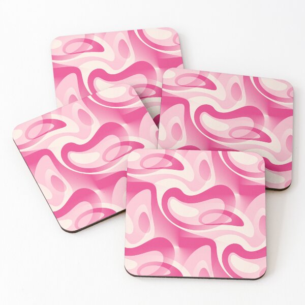 Item preview, 60's Mod Paisley Abstract In Blush Pink, Raspberry and Cream  designed and sold by MellowCat.