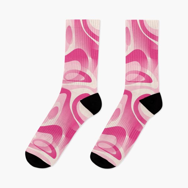Artikelvorschau, 60er Mod Paisley Abstrakt in Blush Pink, Himbeere und Creme entworfen und verkauft von MellowCat.