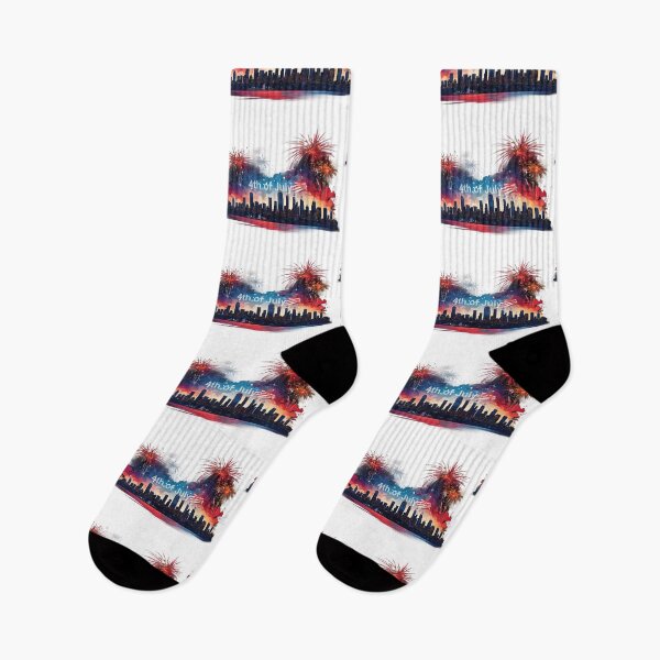 Item preview, City Skyline with Fireworks - Festive Graphic for the 4th of July designed and sold by WikaKowalczyk.