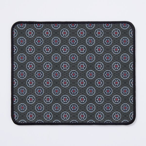 Aperçu de l'œuvre Motif rétro vintage en cercles noirs et bleus créée et vendue par Patterns-2024.