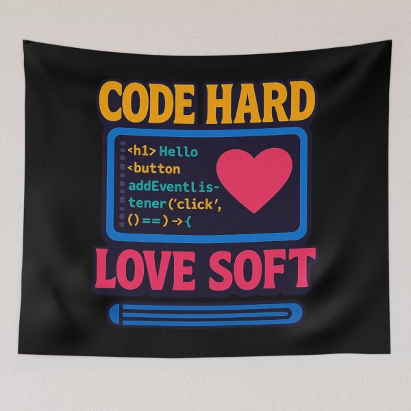 Item preview, Code Hard, Love Soft designed and sold by Neonyx2020.