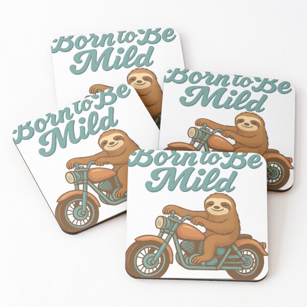Item preview, Born to be Mild Retro Biker Sloth designed and sold by SeeSquaredDesign.