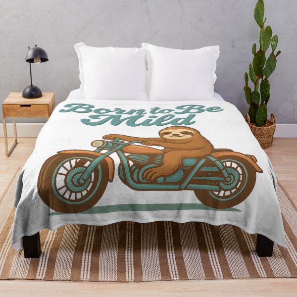 Item preview, Born to be Mild Retro Biker Sloth designed and sold by SeeSquaredDesign.