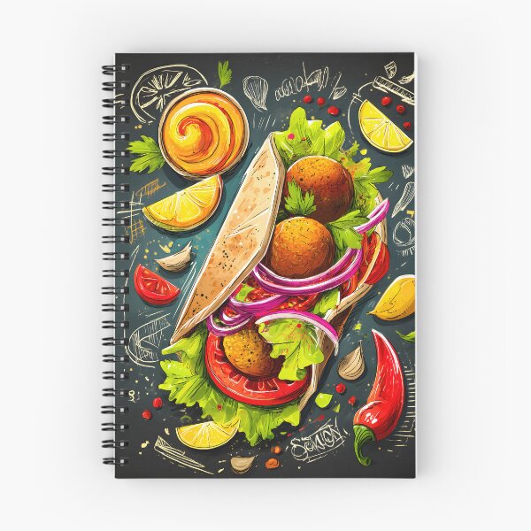 Item preview, Falafel Wrap Bursting with Flavorful Ingredients and Vibrant Sketches- Tribute to Plant-Based Food designed and sold by OlfactoART Studio.