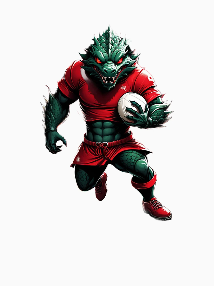 Aperçu 6 sur 6. Sweat à capuche épais avec l'œuvre Dragon Rugby créée et vendue par RAA-Logo-Image.