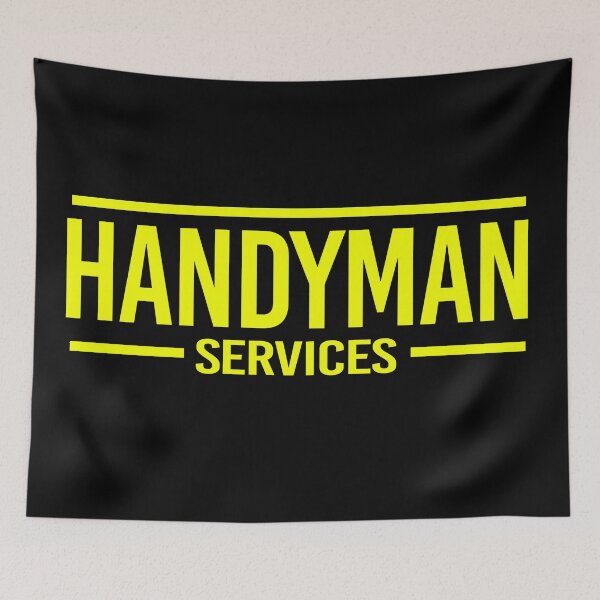 Item preview, HandyMan Service - Yellow letters and black background designed and sold by rubenarocho.