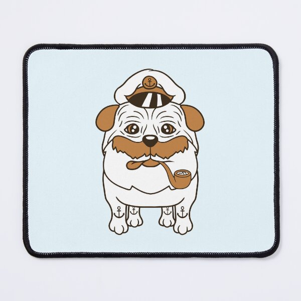 Item preview, Old Pug Dog Captain Funny Cute Cool Cartoon Comic designed and sold by shirt-o-mat.