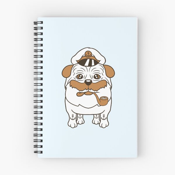 Item preview, Old Pug Dog Captain Funny Cute Cool Cartoon Comic designed and sold by shirt-o-mat.