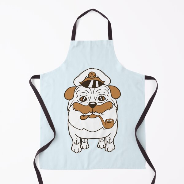 Item preview, Old Pug Dog Captain Funny Cute Cool Cartoon Comic designed and sold by shirt-o-mat.