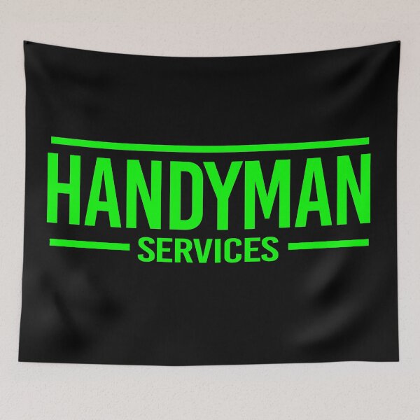 Item preview, HandyMan Service - Green letters and black background designed and sold by rubenarocho.