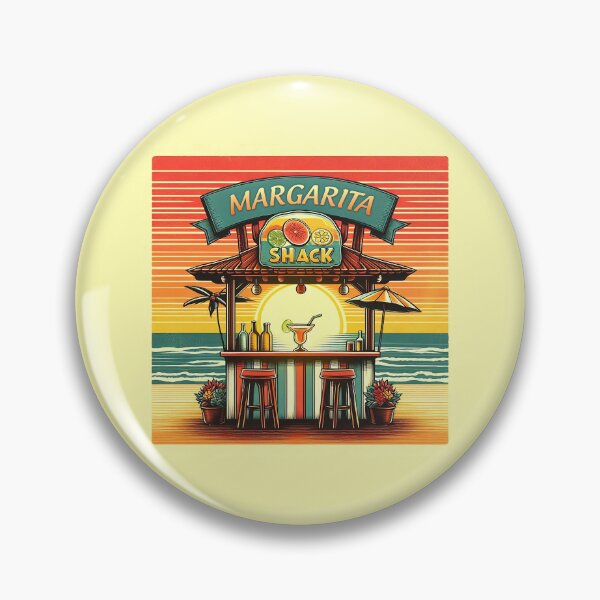 Item preview, Retro Margarita Beach Bar Shack designed and sold by ArtFactoryAI.