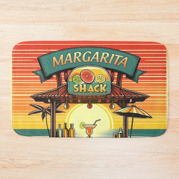 Item preview, Retro Margarita Beach Bar Shack designed and sold by ArtFactoryAI.