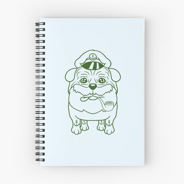 Item preview, Old Pug Dog Captain Funny Cute Cool Cartoon Comic designed and sold by shirt-o-mat.