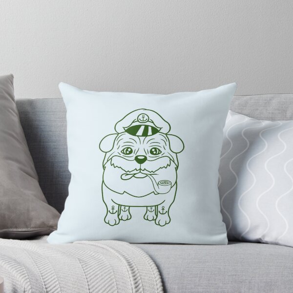 Item preview, Old Pug Dog Captain Funny Cute Cool Cartoon Comic designed and sold by shirt-o-mat.