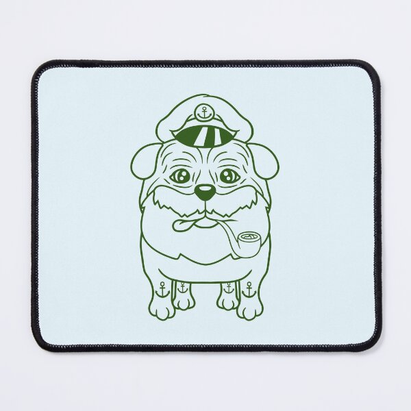 Item preview, Old Pug Dog Captain Funny Cute Cool Cartoon Comic designed and sold by shirt-o-mat.