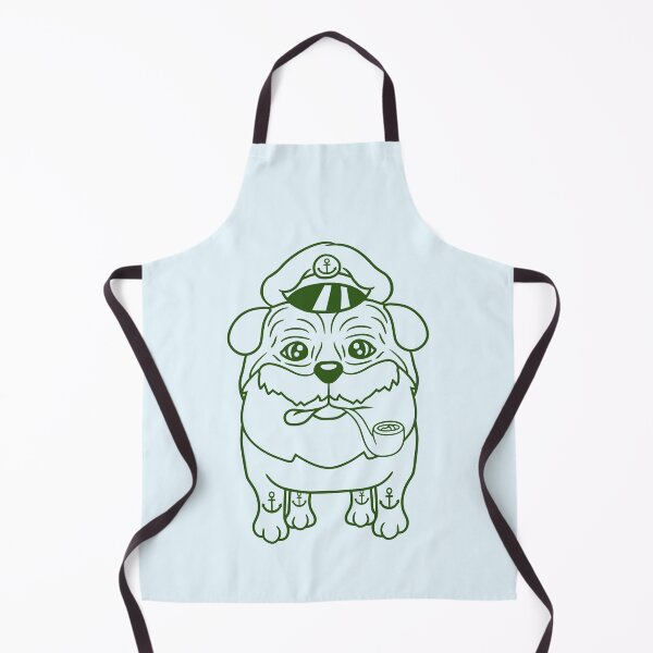 Item preview, Old Pug Dog Captain Funny Cute Cool Cartoon Comic designed and sold by shirt-o-mat.
