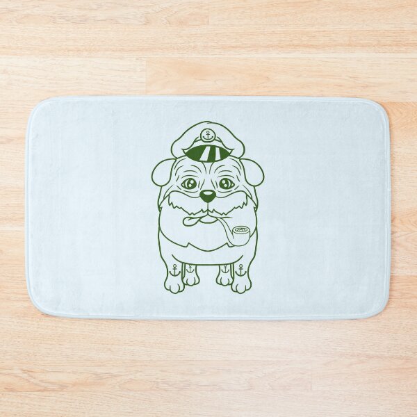 Item preview, Old Pug Dog Captain Funny Cute Cool Cartoon Comic designed and sold by shirt-o-mat.