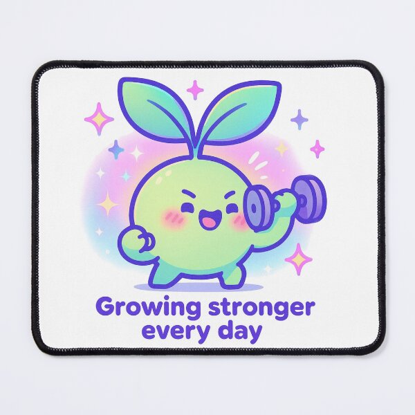 Item preview, Growing Stronger Every Day – Motivational Sprout Shirt, Vaporwave Cute Fitness Design designed and sold by LEO Vaporwave.