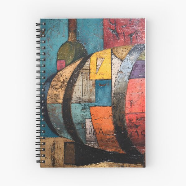Item preview, Colorful Wine Barrel Harmony - Abstract Geometry Meets Vineyard Charm designed and sold by OlfactoART Studio.