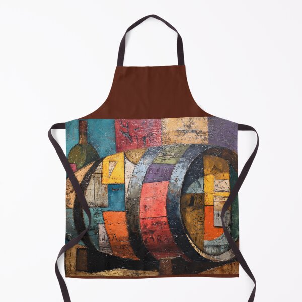Item preview, Colorful Wine Barrel Harmony - Abstract Geometry Meets Vineyard Charm designed and sold by OlfactoART Studio.