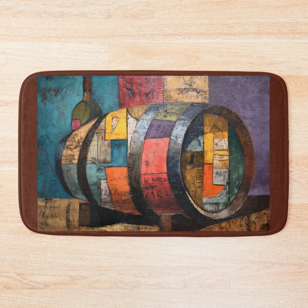 Item preview, Colorful Wine Barrel Harmony - Abstract Geometry Meets Vineyard Charm designed and sold by OlfactoART Studio.