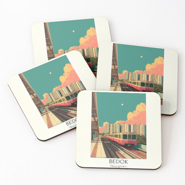 Item preview, Bedok Poster – MRT Tracks & Golden Hour Skies designed and sold by TuncGK.