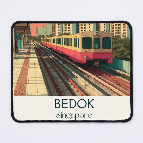Item preview, Bedok Poster – MRT Tracks & Golden Hour Skies designed and sold by TuncGK.