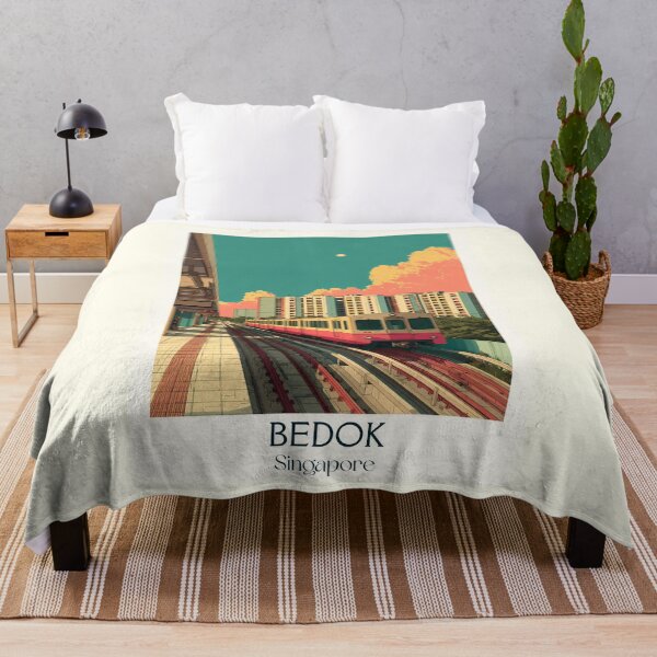 Item preview, Bedok Poster – MRT Tracks & Golden Hour Skies designed and sold by TuncGK.