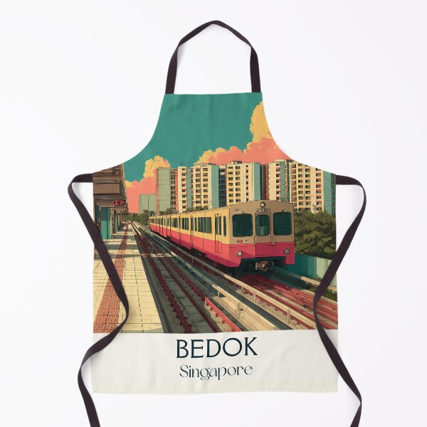Item preview, Bedok Poster – MRT Tracks & Golden Hour Skies designed and sold by TuncGK.