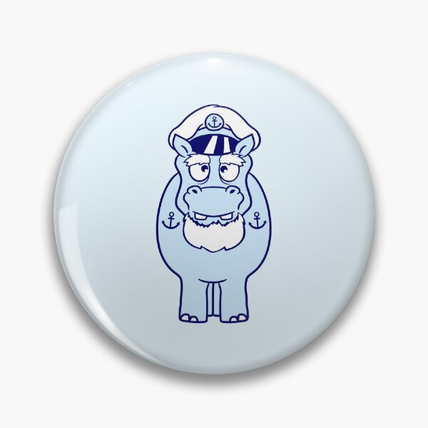 Item preview, Funny Hippo Captain Sails Cute Cartoon Comic designed and sold by shirt-o-mat.